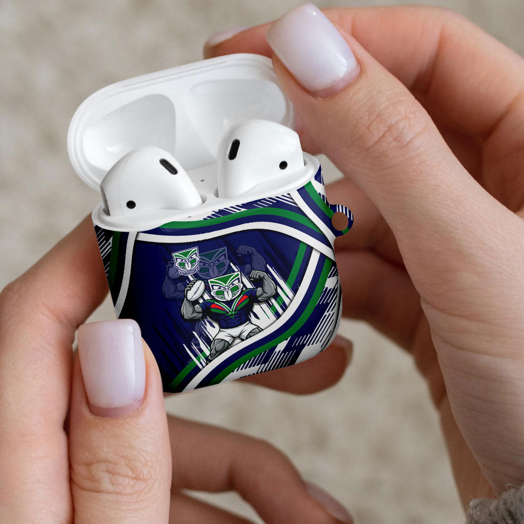 New Zealand Warriors Rugby Mascot AirPods Case Fierce Athlete Graphic in Sports Style