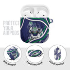 New Zealand Warriors Rugby Mascot AirPods Case Fierce Athlete Graphic in Sports Style