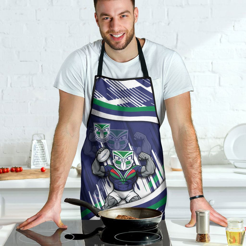 New Zealand Warriors Rugby Mascot Apron Fierce Athlete Graphic in Sports Style