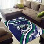 New Zealand Warriors Rugby Mascot Area Rug Fierce Athlete Graphic in Sports Style