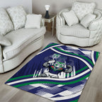 New Zealand Warriors Rugby Mascot Area Rug Fierce Athlete Graphic in Sports Style