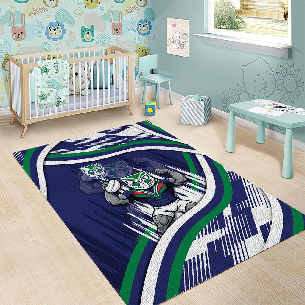 New Zealand Warriors Rugby Mascot Area Rug Fierce Athlete Graphic in Sports Style
