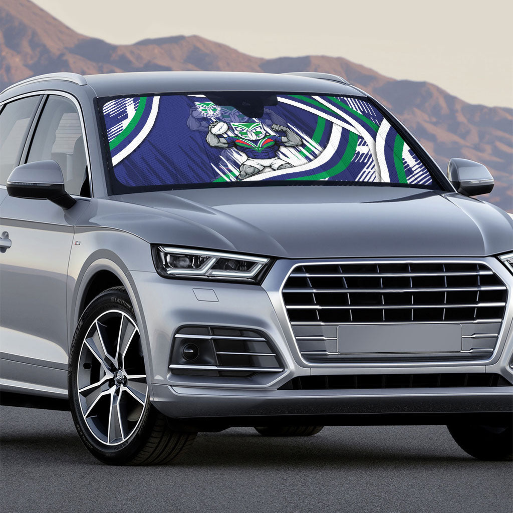 New Zealand Warriors Rugby Mascot Auto Sun Shade Fierce Athlete Graphic in Sports Style