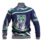 New Zealand Warriors Rugby Mascot Baseball Jacket Fierce Athlete Graphic in Sports Style