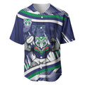 New Zealand Warriors Rugby Mascot Baseball Jersey Fierce Athlete Graphic in Sports Style