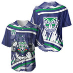 New Zealand Warriors Rugby Mascot Baseball Jersey Fierce Athlete Graphic in Sports Style