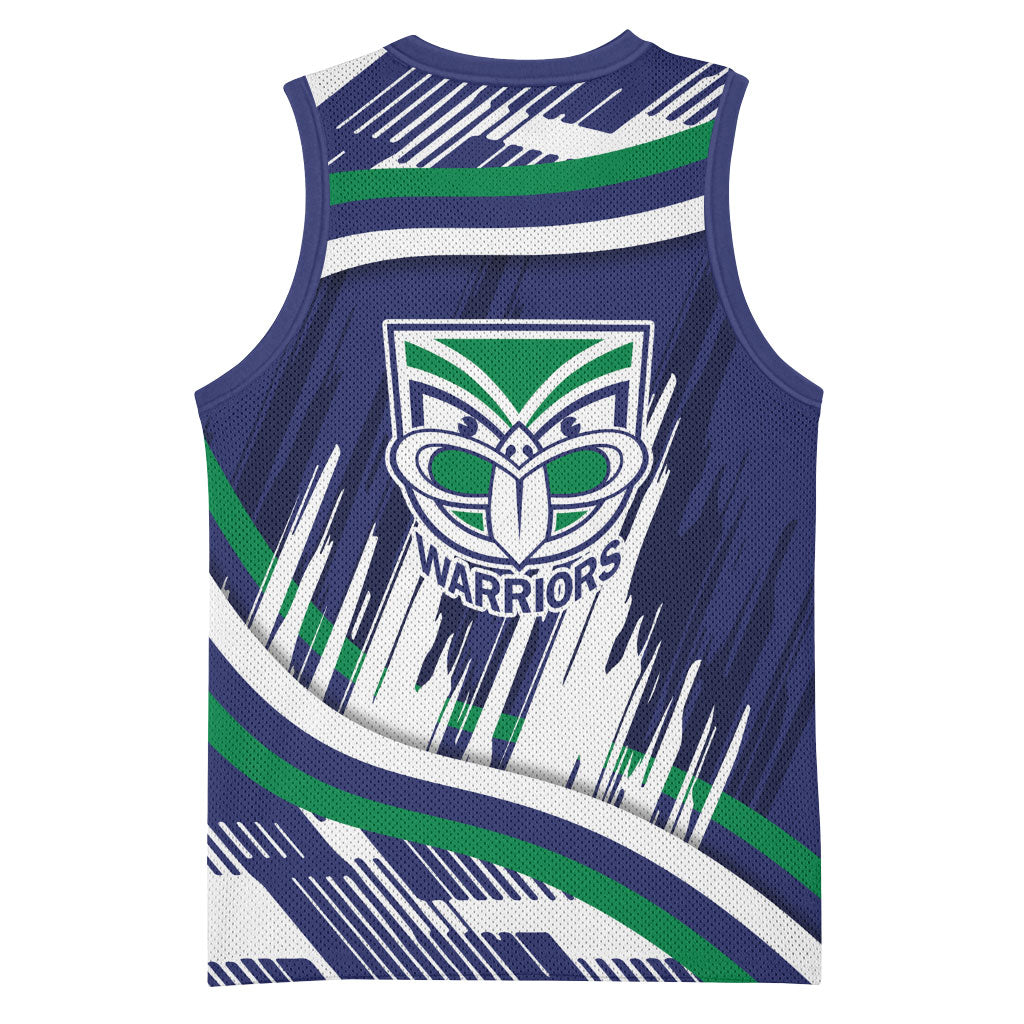 New Zealand Warriors Rugby Mascot Basketball Jersey Fierce Athlete Graphic in Sports Style