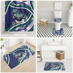 New Zealand Warriors Rugby Mascot Bathroom Set Fierce Athlete Graphic in Sports Style