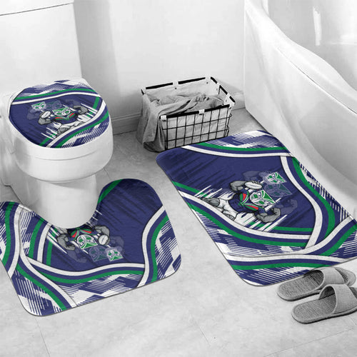New Zealand Warriors Rugby Mascot Bathroom Set Fierce Athlete Graphic in Sports Style