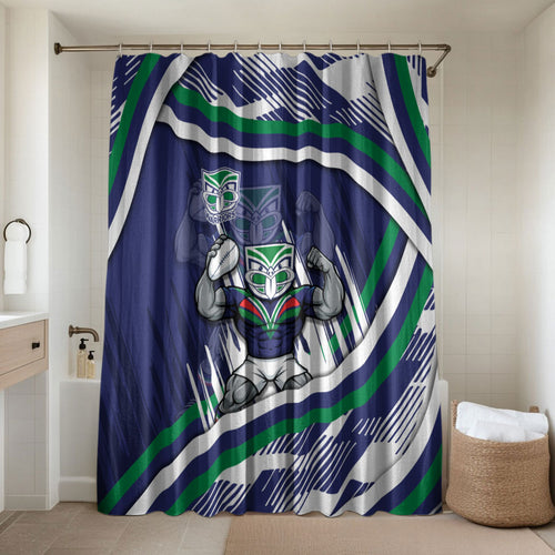 New Zealand Warriors Rugby Mascot Bathroom Set Fierce Athlete Graphic in Sports Style