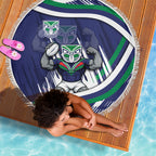 New Zealand Warriors Rugby Mascot Beach Blanket Fierce Athlete Graphic in Sports Style
