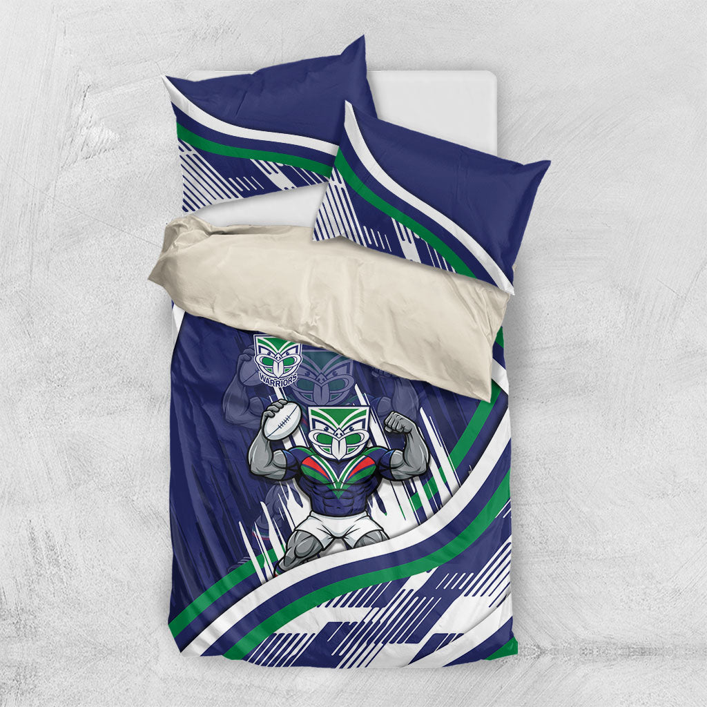 New Zealand Warriors Rugby Mascot Bedding Set Fierce Athlete Graphic in Sports Style