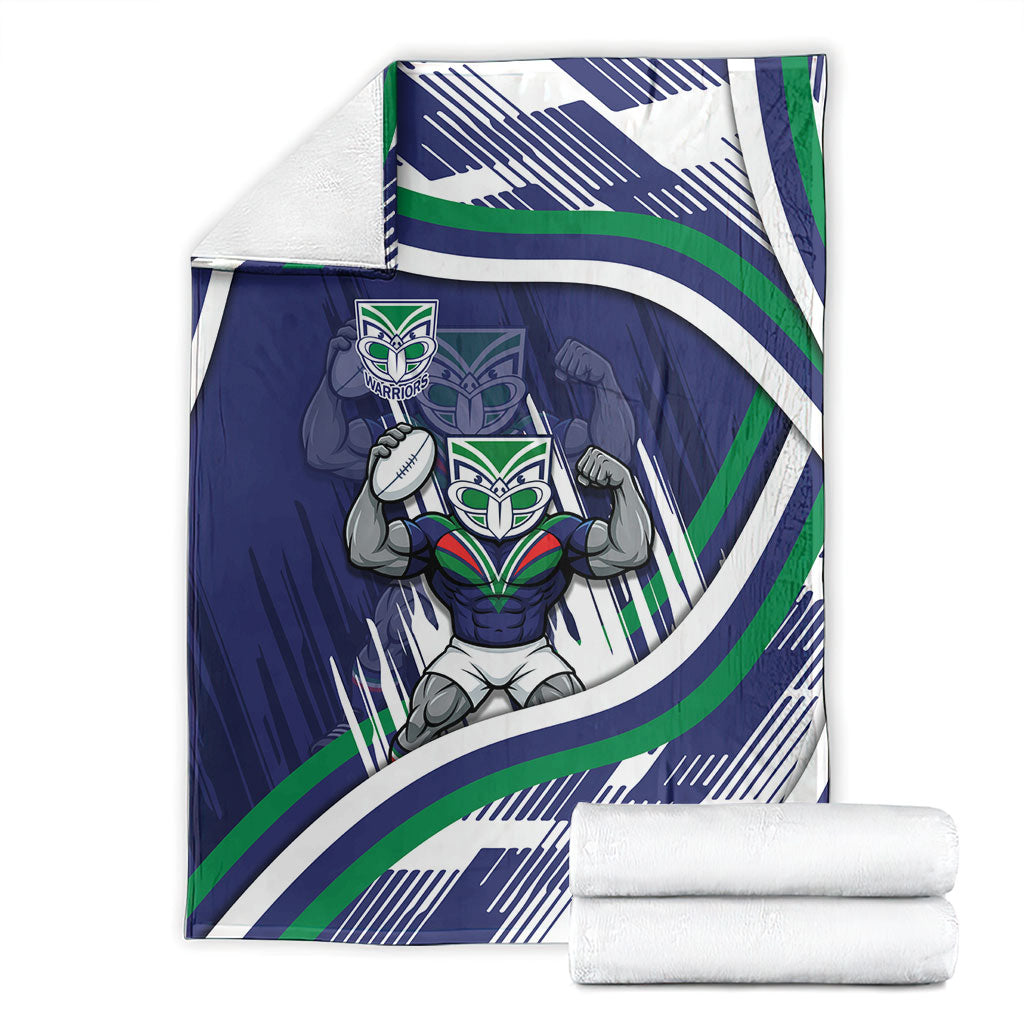 New Zealand Warriors Rugby Mascot Blanket Fierce Athlete Graphic in Sports Style