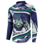 New Zealand Warriors Rugby Mascot Button Sweatshirt Fierce Athlete Graphic in Sports Style