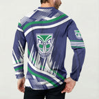 New Zealand Warriors Rugby Mascot Button Sweatshirt Fierce Athlete Graphic in Sports Style