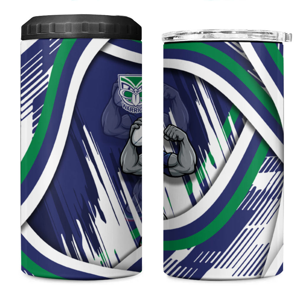 New Zealand Warriors Rugby Mascot 4 in 1 Can Cooler Tumbler Fierce Athlete Graphic in Sports Style