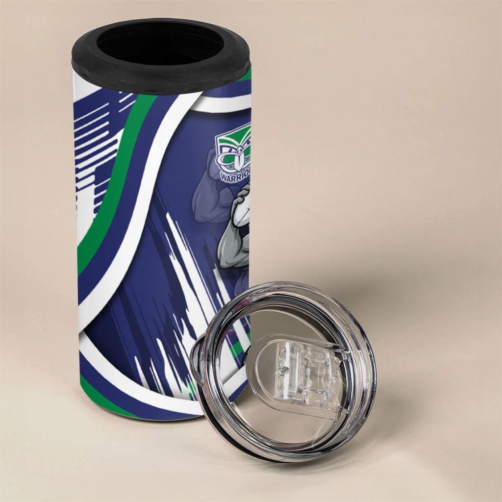 New Zealand Warriors Rugby Mascot 4 in 1 Can Cooler Tumbler Fierce Athlete Graphic in Sports Style