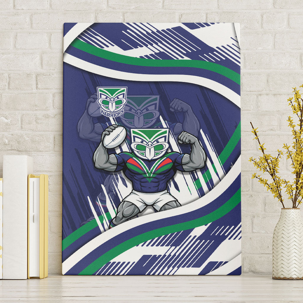 New Zealand Warriors Rugby Mascot Canvas Wall Art Fierce Athlete Graphic in Sports Style