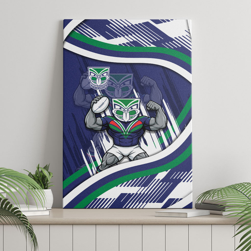 New Zealand Warriors Rugby Mascot Canvas Wall Art Fierce Athlete Graphic in Sports Style