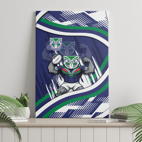 New Zealand Warriors Rugby Mascot Canvas Wall Art Fierce Athlete Graphic in Sports Style