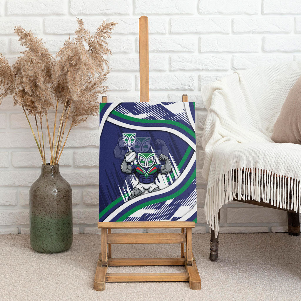 New Zealand Warriors Rugby Mascot Canvas Wall Art Fierce Athlete Graphic in Sports Style