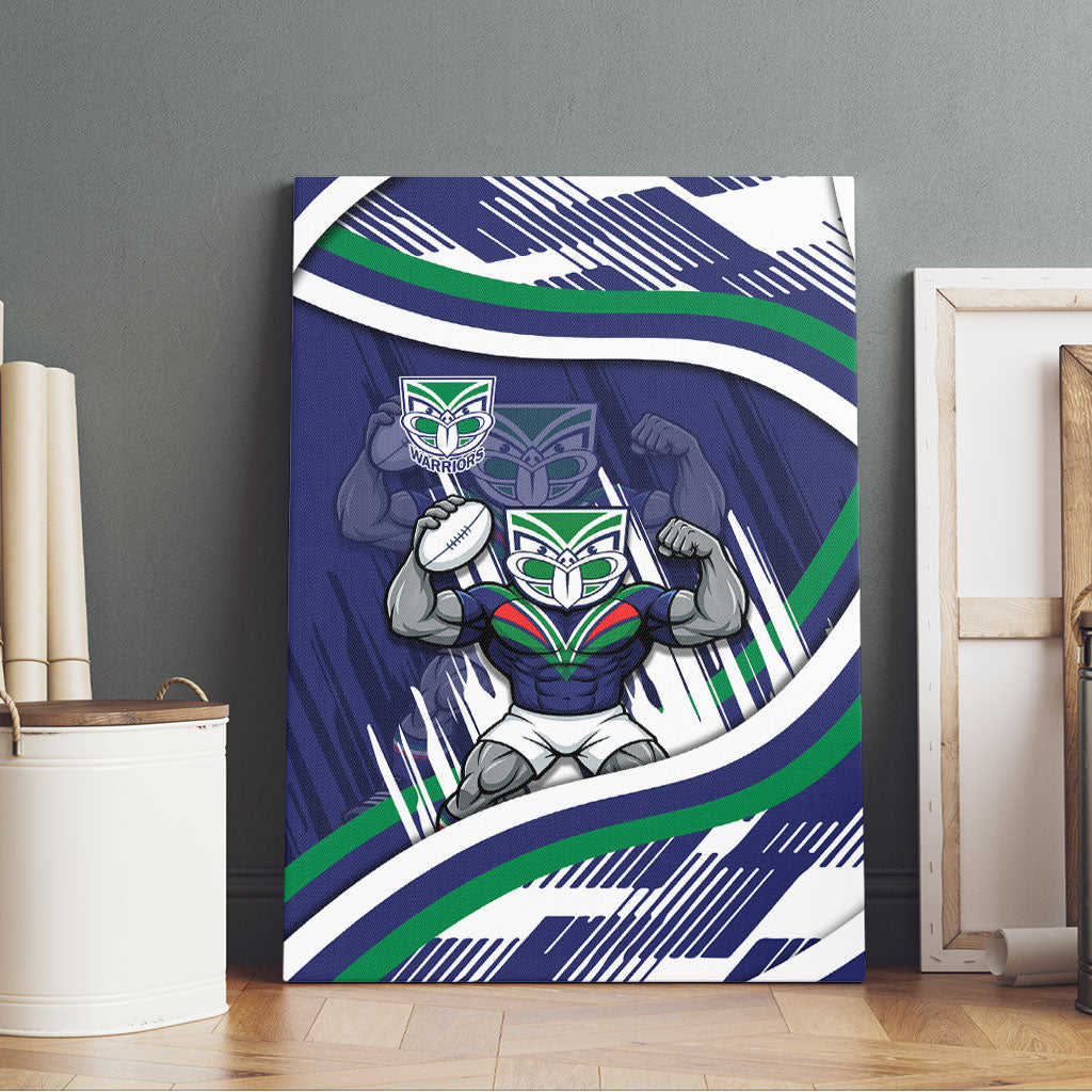 New Zealand Warriors Rugby Mascot Canvas Wall Art Fierce Athlete Graphic in Sports Style