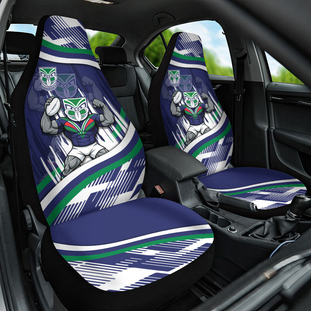 New Zealand Warriors Rugby Mascot Car Seat Cover Fierce Athlete Graphic in Sports Style