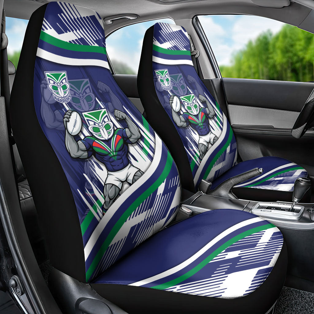 New Zealand Warriors Rugby Mascot Car Seat Cover Fierce Athlete Graphic in Sports Style