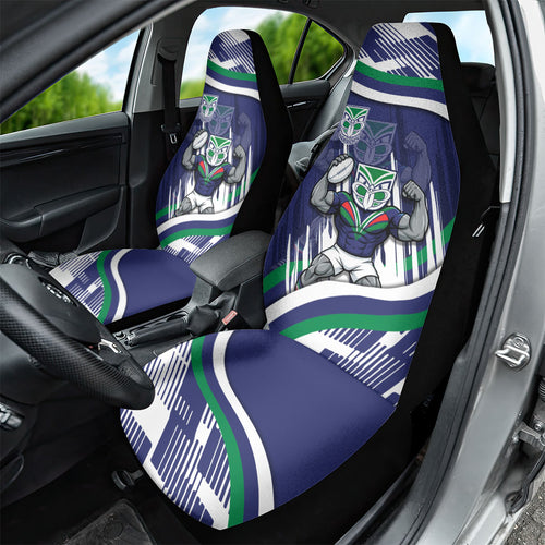 New Zealand Warriors Rugby Mascot Car Seat Cover Fierce Athlete Graphic in Sports Style