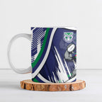 New Zealand Warriors Rugby Mascot Ceramic Mug Fierce Athlete Graphic in Sports Style