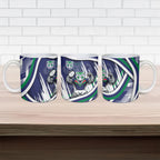 New Zealand Warriors Rugby Mascot Ceramic Mug Fierce Athlete Graphic in Sports Style