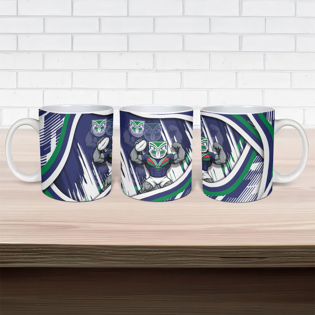 New Zealand Warriors Rugby Mascot Ceramic Mug Fierce Athlete Graphic in Sports Style