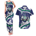 New Zealand Warriors Rugby Mascot Couples Matching Tank Maxi Dress and Hawaiian Shirt Fierce Athlete Graphic in Sports Style