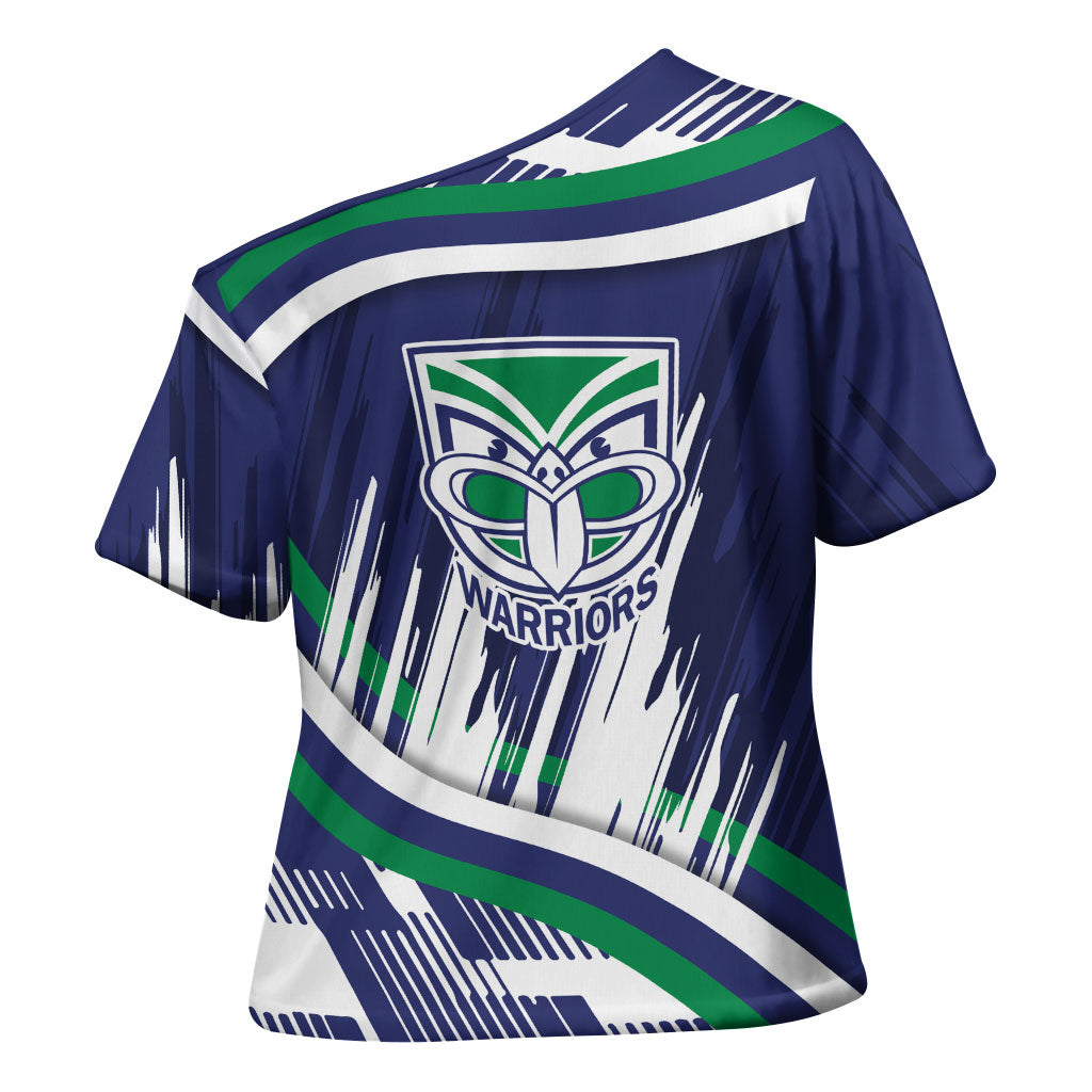 New Zealand Warriors Rugby Mascot Cross Shoulder Shirt Fierce Athlete Graphic in Sports Style