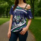 New Zealand Warriors Rugby Mascot Cross Shoulder Shirt Fierce Athlete Graphic in Sports Style