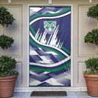 New Zealand Warriors Rugby Mascot Door Cover Fierce Athlete Graphic in Sports Style