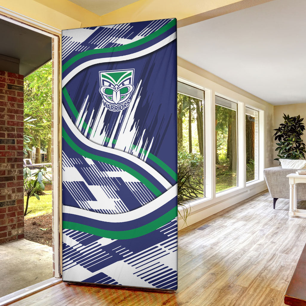 New Zealand Warriors Rugby Mascot Door Cover Fierce Athlete Graphic in Sports Style
