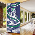New Zealand Warriors Rugby Mascot Door Cover Fierce Athlete Graphic in Sports Style