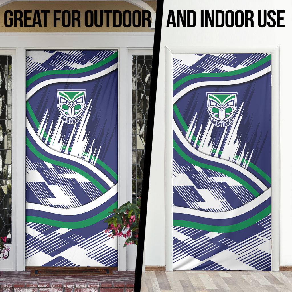 New Zealand Warriors Rugby Mascot Door Cover Fierce Athlete Graphic in Sports Style