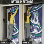 New Zealand Warriors Rugby Mascot Door Cover Fierce Athlete Graphic in Sports Style