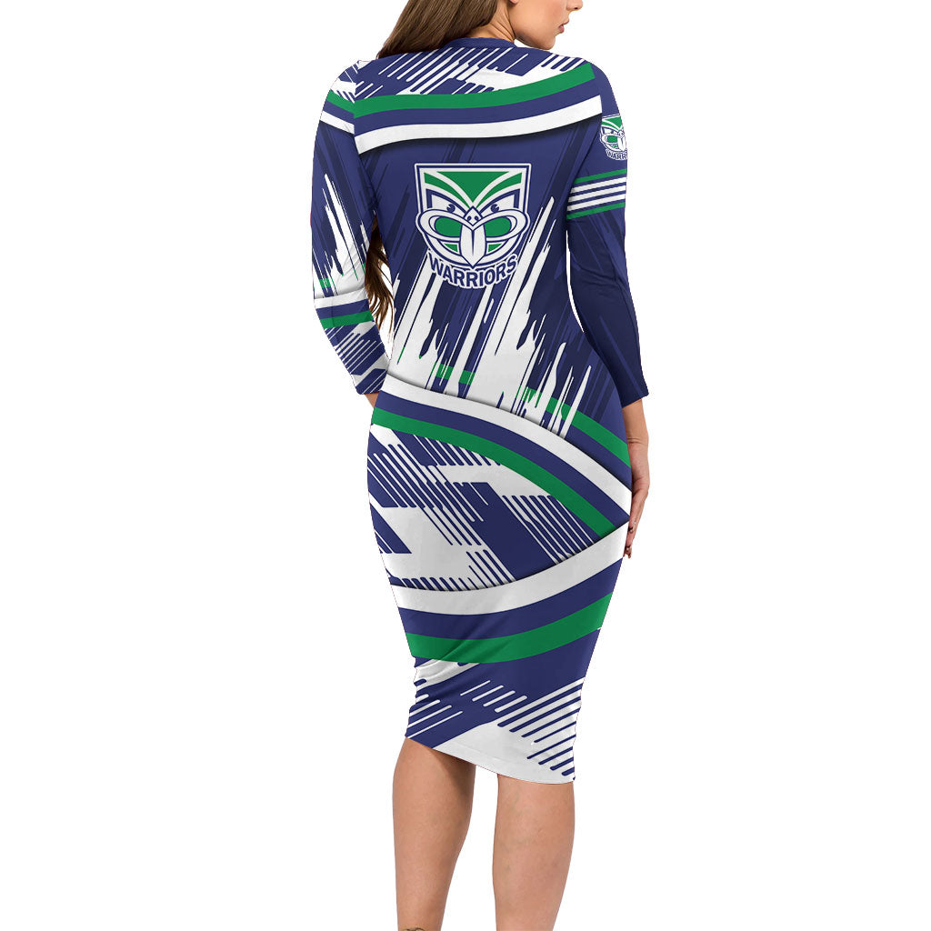 New Zealand Warriors Rugby Mascot Family Matching Long Sleeve Bodycon Dress and Hawaiian Shirt Fierce Athlete Graphic in Sports Style