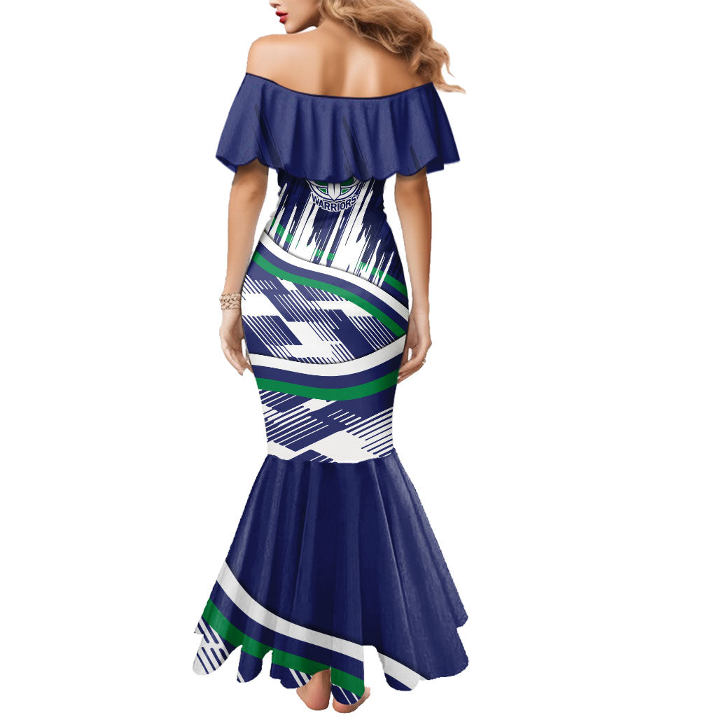 New Zealand Warriors Rugby Mascot Family Matching Mermaid Dress and Hawaiian Shirt Fierce Athlete Graphic in Sports Style