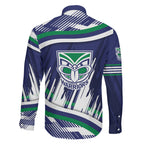 New Zealand Warriors Rugby Mascot Family Matching Puletasi and Hawaiian Shirt Fierce Athlete Graphic in Sports Style