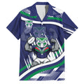 New Zealand Warriors Rugby Mascot Family Matching Summer Maxi Dress and Hawaiian Shirt Fierce Athlete Graphic in Sports Style