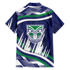 New Zealand Warriors Rugby Mascot Family Matching Summer Maxi Dress and Hawaiian Shirt Fierce Athlete Graphic in Sports Style
