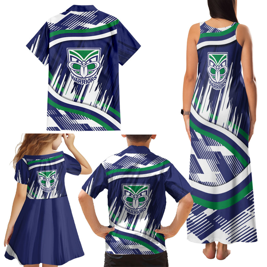 New Zealand Warriors Rugby Mascot Family Matching Tank Maxi Dress and Hawaiian Shirt Fierce Athlete Graphic in Sports Style