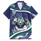 New Zealand Warriors Rugby Mascot Family Matching Tank Maxi Dress and Hawaiian Shirt Fierce Athlete Graphic in Sports Style