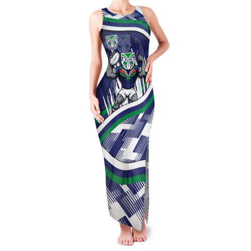New Zealand Warriors Rugby Mascot Family Matching Tank Maxi Dress and Hawaiian Shirt Fierce Athlete Graphic in Sports Style