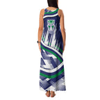 New Zealand Warriors Rugby Mascot Family Matching Tank Maxi Dress and Hawaiian Shirt Fierce Athlete Graphic in Sports Style