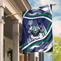 New Zealand Warriors Rugby Mascot Garden Flag Fierce Athlete Graphic in Sports Style